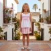 Picture of Miranda Girls Check Skirt & Tunic Top X 2 - White Pink