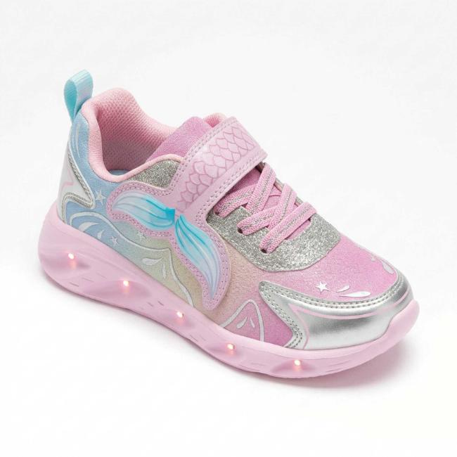 Picture of Lelli Kelly Easy On Mariel Mermaid Trainer With Lights - Pink Multi