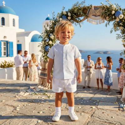 Picture of Miranda Baby Boys Stripe Shirt & Shorts Set X 2 - Blue White