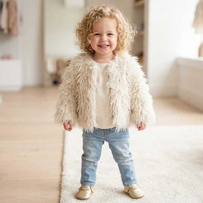 Picture of Mac Ilusion Baby Collection Girls Plume Jacket - Ivory