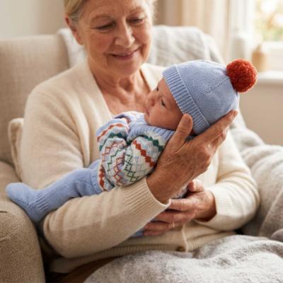 Picture of Mac Ilusion Baby Knitted Collection Jacquard Sweater Leggings Hat Set X 3 - Sky Blue