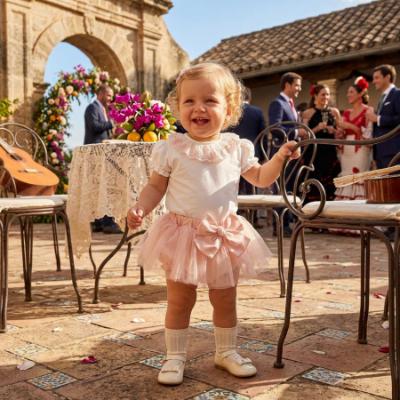 Picture of Mac Ilusion Baby Gorgeous Collection Girls Lace Jampant Set X 2 - Nude Pink 