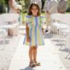Picture of Miranda Girls Wide Stripe Ruffle Dress - White Lemon Blue