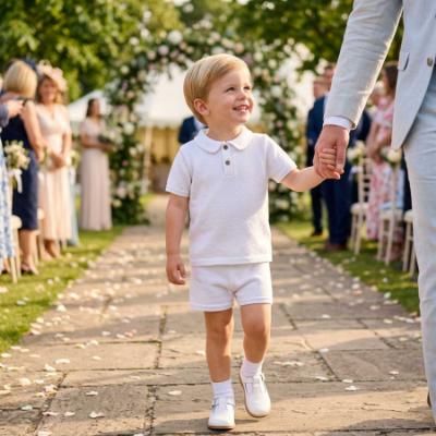 Picture of Mac Ilusion Moraig Collection Seamless Polo Top & Shorts Set - White