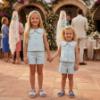 Picture of Deolinda Chic Girls Linda Diamante Top & Shorts Set X 2 - Pale Blue