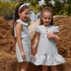 Picture of Deolinda Chic Girls Linda Drop Waisted Dress With Diamante Trims - Pale Blue