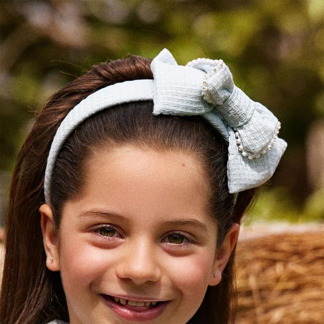 Picture of Deolinda Chic Girls Large Bow Headband - Pale Blue