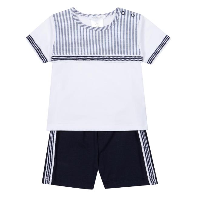 Picture of Deolinda Astra Boys Top & Shorts Set X 2 - White Navy
