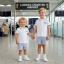 Picture of Deolinda Astra Boys Polo Top & Stripe Shorts Set X 2 - White Navy Stripe