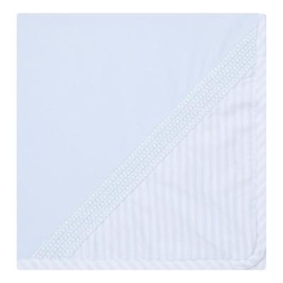 Picture of Deolinda Baby Boys California Smocked Stripe Cotton Jersey Blanket - Pale Blue