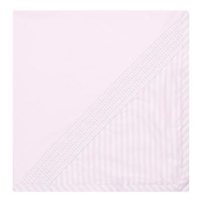 Picture of Deolinda Baby Girls California Smocked Stripe Cotton Jersey Blanket - Pale Pink