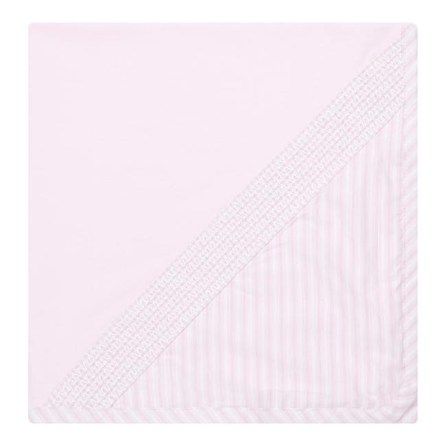 Picture of Deolinda Baby Girls California Smocked Stripe Cotton Jersey Blanket - Pale Pink