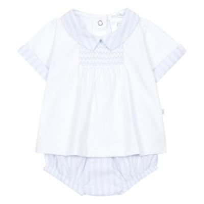 Picture of Deolinda Baby Boys California Smocked Stripe Bloomer Set X 2 - Pale Blue