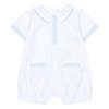 Picture of Deolinda Baby Boys Marshmallow Collection Knit Edge Romper - White Blue