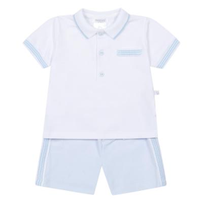 Picture of Deolinda Boys Marshmallow Collection Jersey Shorts Set X 2 - White Pale Blue