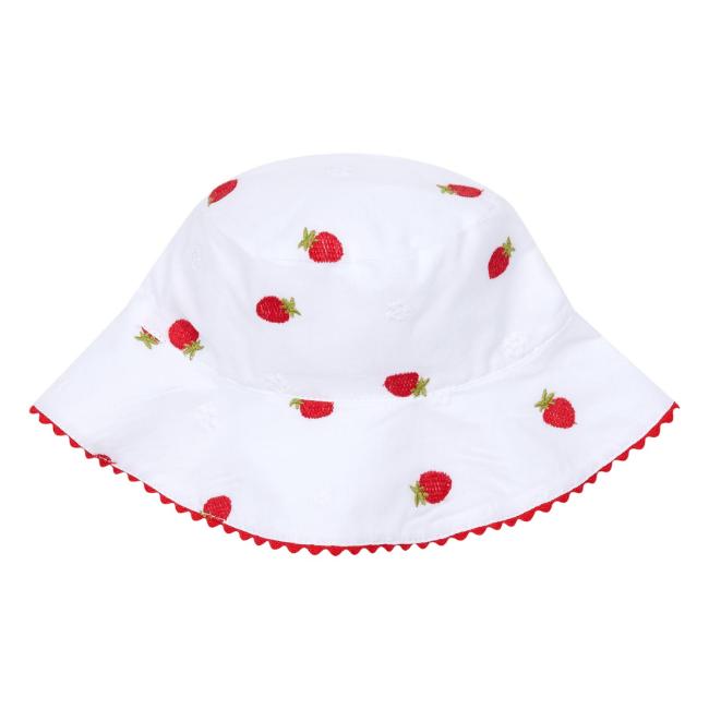 Picture of Deolinda Girls Pavlova Collection Strawberry Print Sunhat - White Red