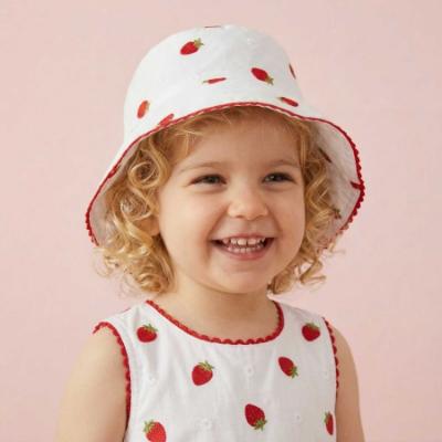 Picture of Deolinda Girls Pavlova Collection Strawberry Print Sunhat - White Red