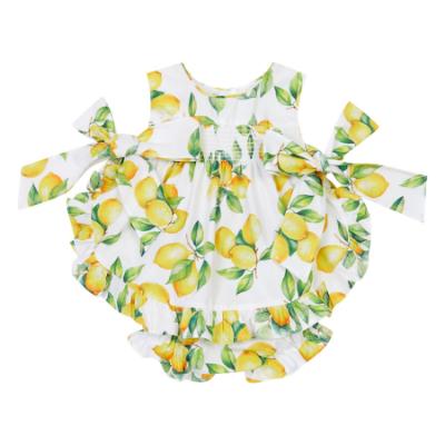 Picture of Deolinda Baby Girls Sorrento Lemon Print Bloomers Set X 2 - Ivory Lemon