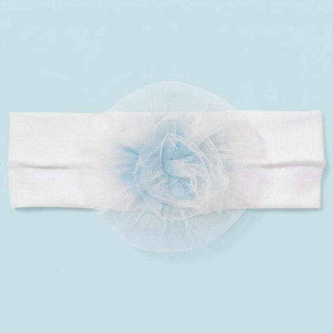Picture of Sofija Baby Arabella Soft Headband With 3D Tulle Flower - Ivory Blue