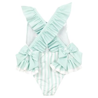 Picture of Meia Pata Girls Stripes Mint Barbados Swimsuit - Mint Green