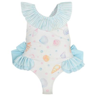 Picture of Meia Pata Girls Seashells Barbados Swimsuit - Pastel Multi