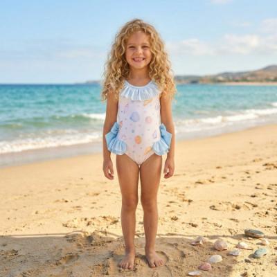 Picture of Meia Pata Girls Seashells Barbados Swimsuit - Pastel Multi