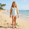 Picture of Meia Pata Girls Stripes Mint Barbados Swimsuit - Mint Green