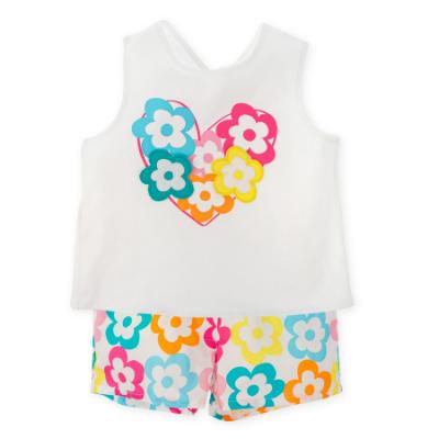 Picture of Agatha Ruiz De La Prada Collection Girls Floral T-Shirt & Shorts Set X 2 - White Multi