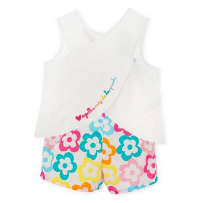 Picture of Agatha Ruiz De La Prada Collection Girls Floral T-Shirt & Shorts Set X 2 - White Multi