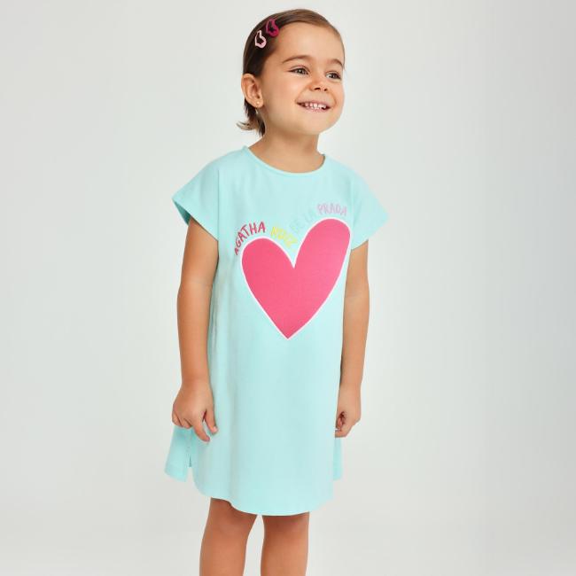 Picture of Agatha Ruiz De La Prada Collection Girls ZigZag Dress - Turquoise Fuchsia