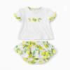 Picture of Deolinda Baby Girls Sorrento Lemon Print Skirted Jam Pant Set X 2 - Ivory Lemon
