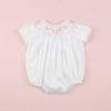 Picture of Sarah Louise Baby Girls Embroidered Puff Sleeve Bubble - White Pink