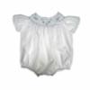Picture of Sarah Louise Baby Embroidered Puff Sleeve Bubble - White Blue