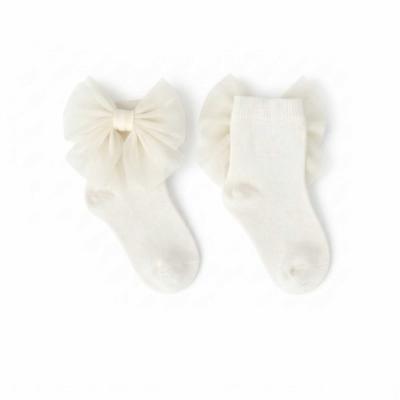 Picture of Caramelo Kids Girls Tulle Bow Ankle Socks - Ivory Ivory