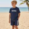 Picture of BOSS Boys Mini Me Swim Shorts - Navy Blue