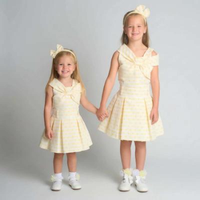 Picture of Beau KiD Girls Heart Print Skirt Top & Headband Set x 3 - Lemon