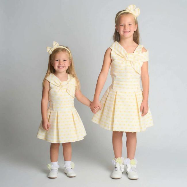 Picture of Beau KiD Girls Heart Print Skirt Top & Headband Set x 3 - Lemon