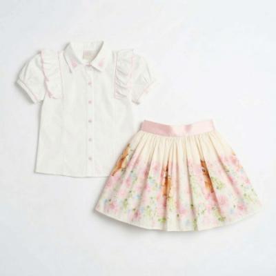 Picture of Beau KiD Girls Teddy Skirt & Blouse Set x 2 - White Pink Multi