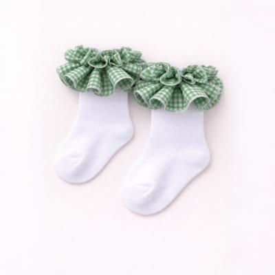 Picture of Caramelo Kids Girls Gingham Ruffle Ankle Socks - Green