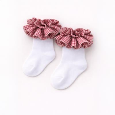Picture of PRE ORDER Caramelo Kids Girls Gingham Ruffle Ankle Socks - Red