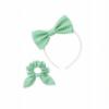 Picture of PRE ORDER Caramelo Kids Girls Gingham Scrunchie & Alice Band Set x 2 - Green