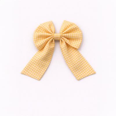 Picture of PRE ORDER Caramelo Kids Girls Gingham Bow Clip - Yellow