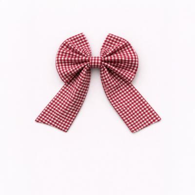 Picture of PRE ORDER Caramelo Kids Girls Gingham Bow Clip - Red
