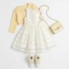 Picture of Beau KiD Girls Heart Print Dress Jacket & Bag Set x 3 - White Lemon