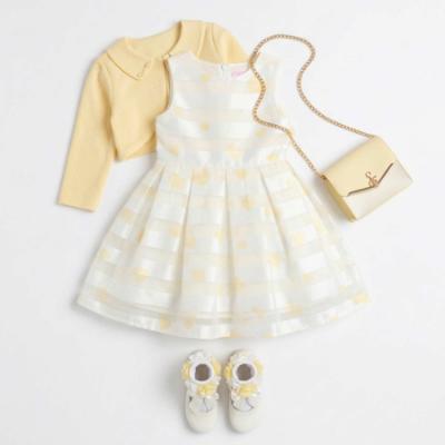 Picture of Beau KiD Girls Heart Print Dress Jacket & Bag Set x 3 - White Lemon