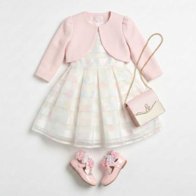 Picture of Beau KiD Girls Heart Print Dress Jacket & Bag Set x 3 - White Pink