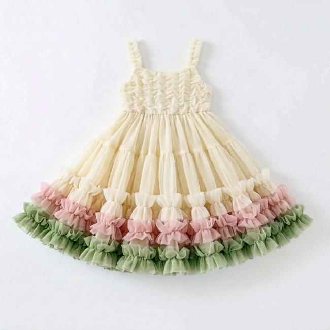 Picture of Beau KiD Girls Tulle Tutu Dress - Cream Multi