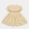 Picture of Beau KiD Girls Smocked Traditional Puff Sleeve Dress - Beige Stripe