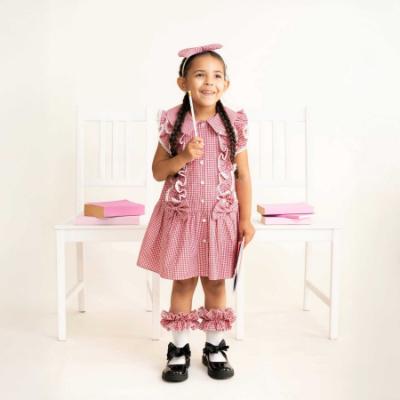 Picture of Caramelo Kids Girls Ruffle Summer School Dress - Red Gingham