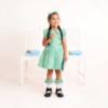 Picture of PRE ORDER Caramelo Kids Girls Double Bow Dropped Waist School Dress - Green Gingham